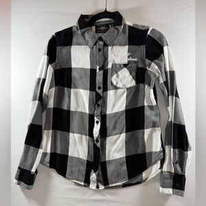 Harley-Davidson Soft Viscose Buffalo Plaid Button Down S, Quiet Luxury/Biker